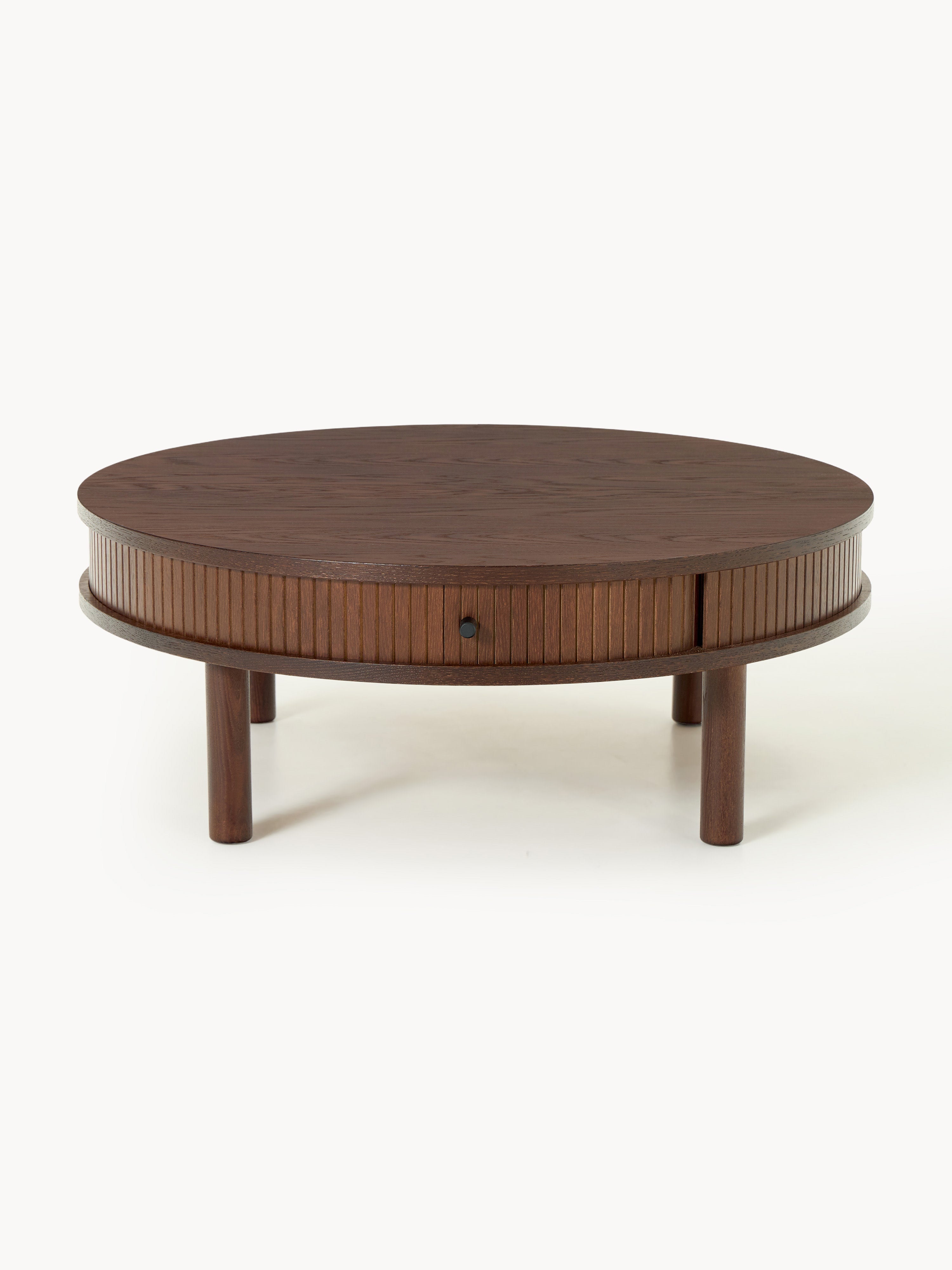 Calary Coffee Table with Fluted Front, Ø 80 cm