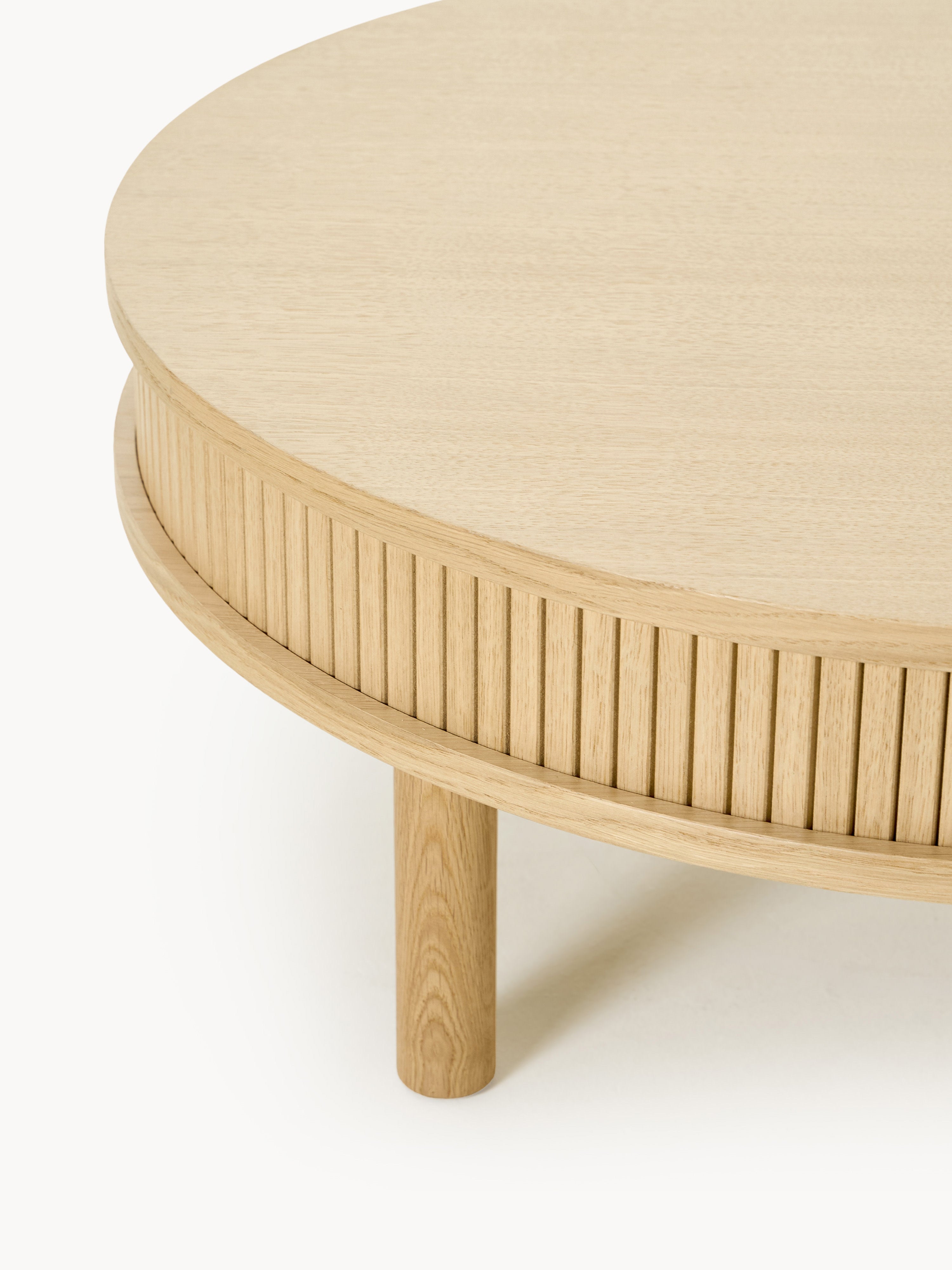Calary Coffee Table with Fluted Front, Ø 80 cm