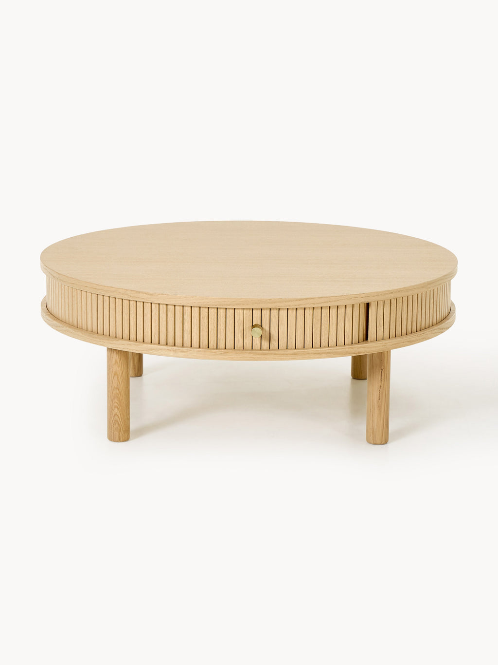 Calary Coffee Table with Fluted Front, Ø 80 cm