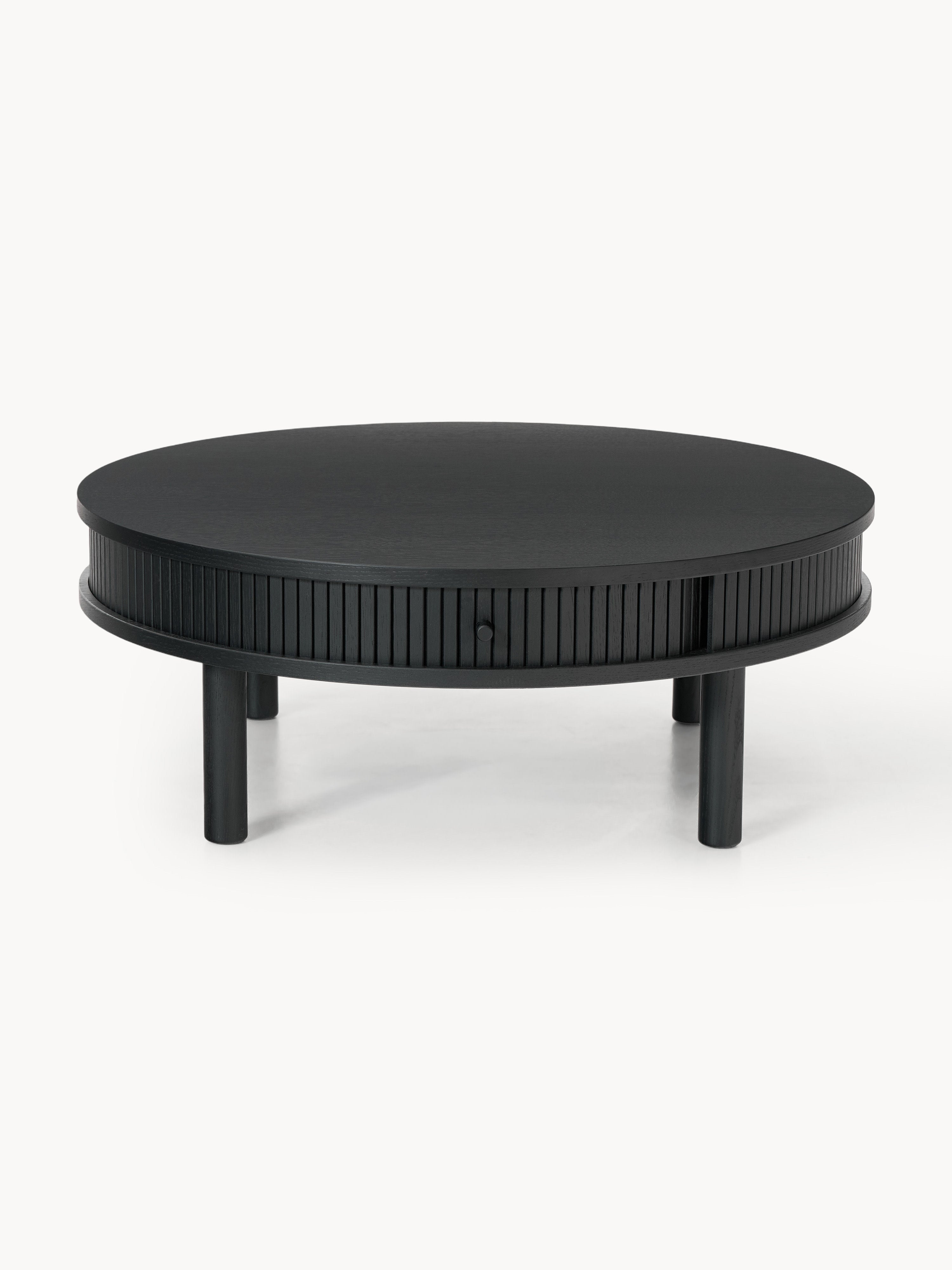 Calary Coffee Table with Fluted Front, Ø 80 cm