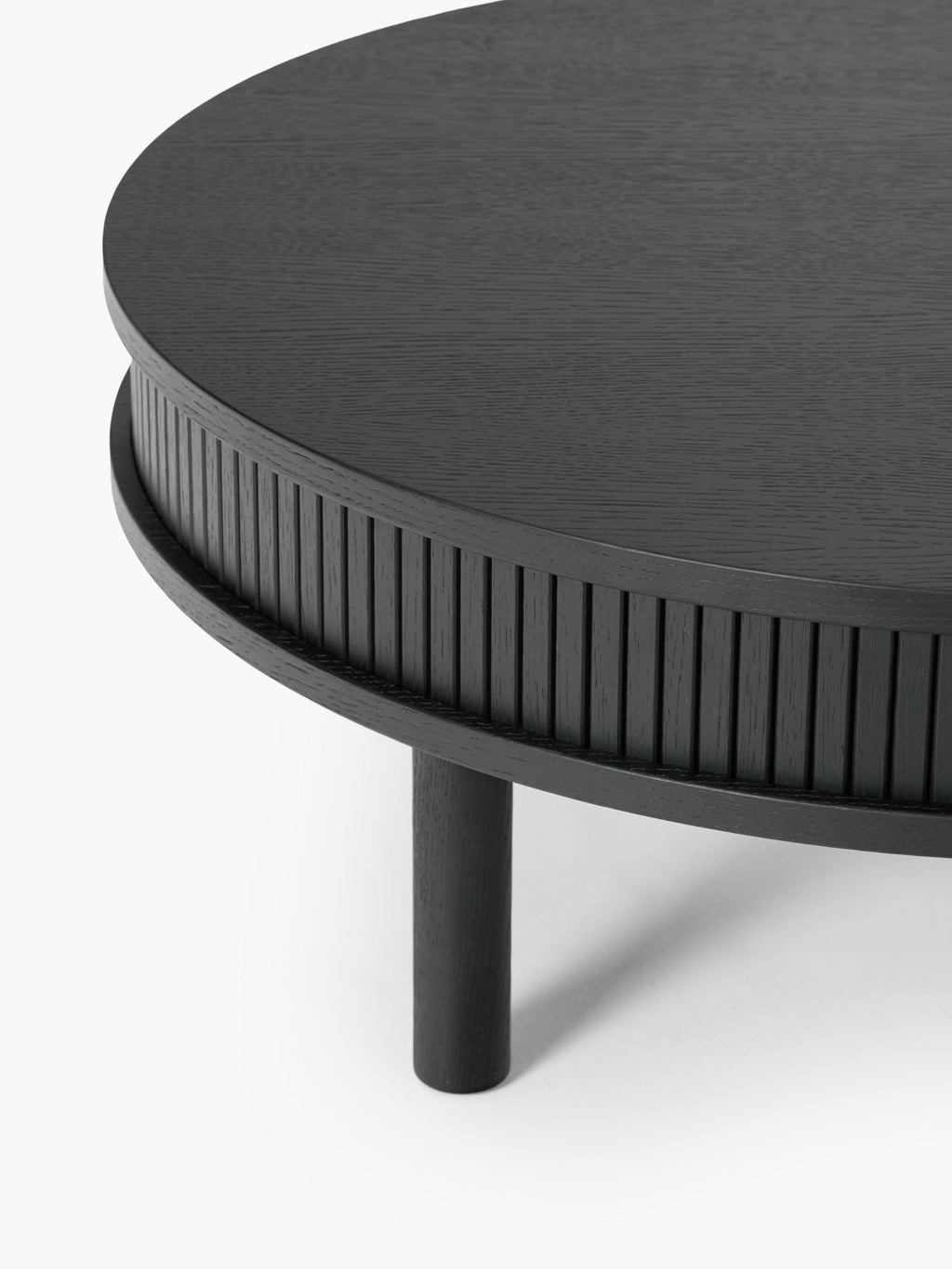 Calary Coffee Table with Fluted Front, Ø 80 cm