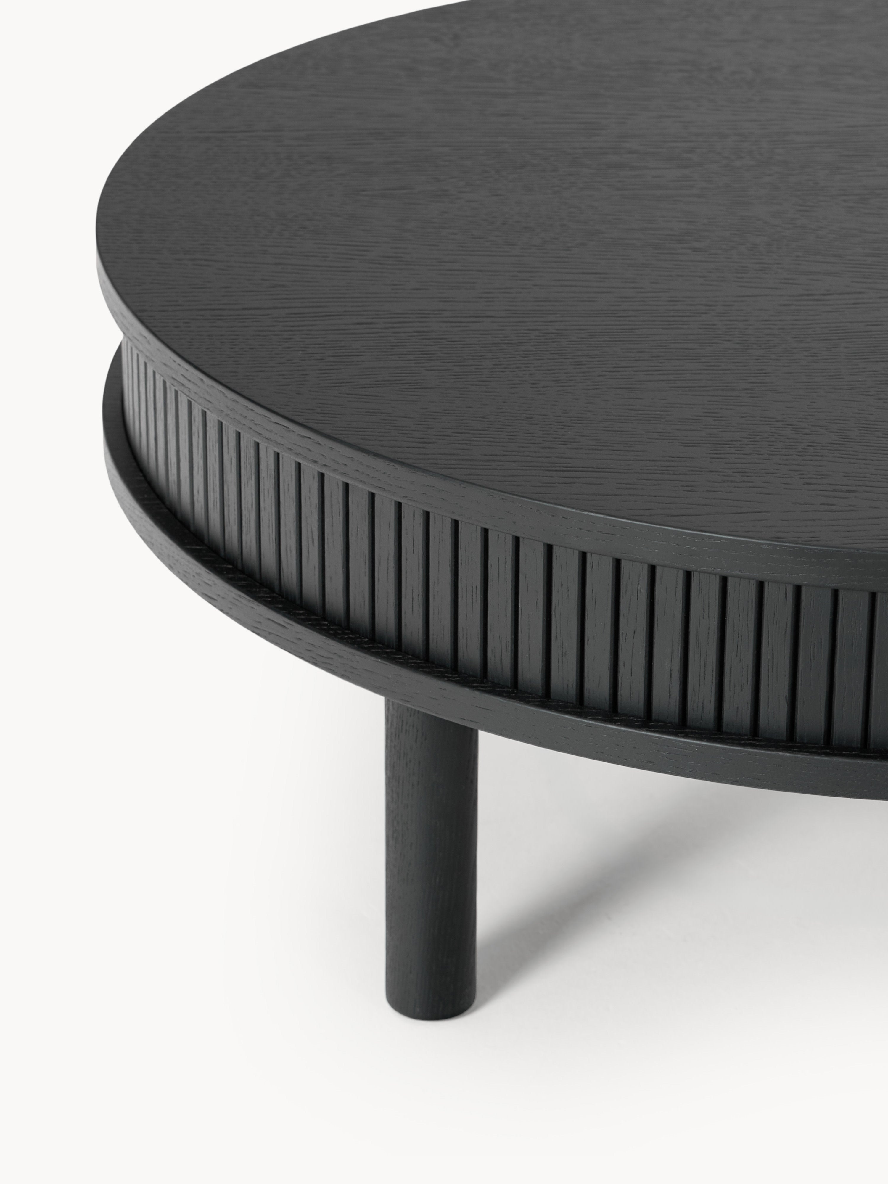 Calary Coffee Table with Fluted Front, Ø 80 cm
