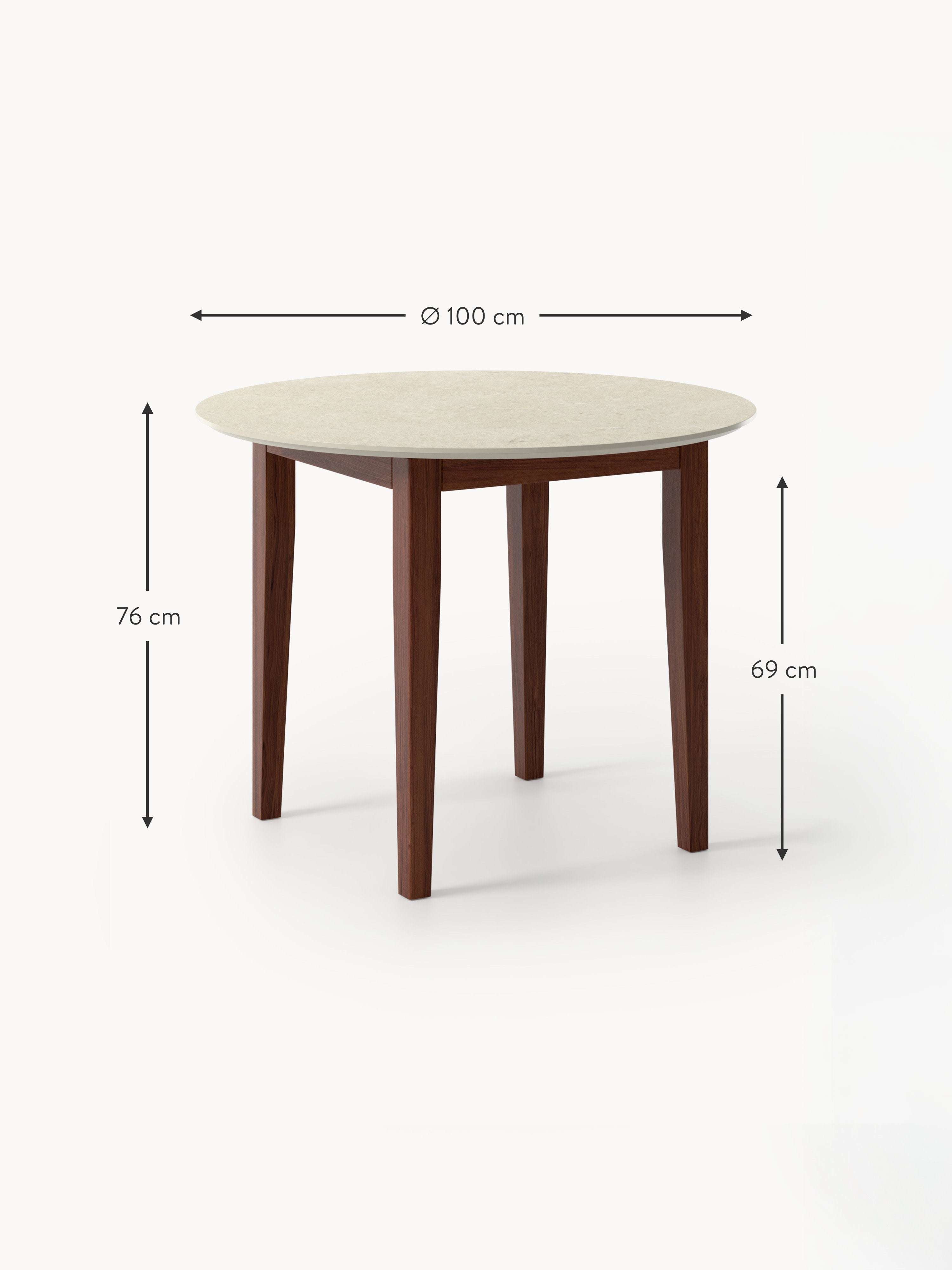 Jackson Round Travertine Effect Dining Table, in various sizes