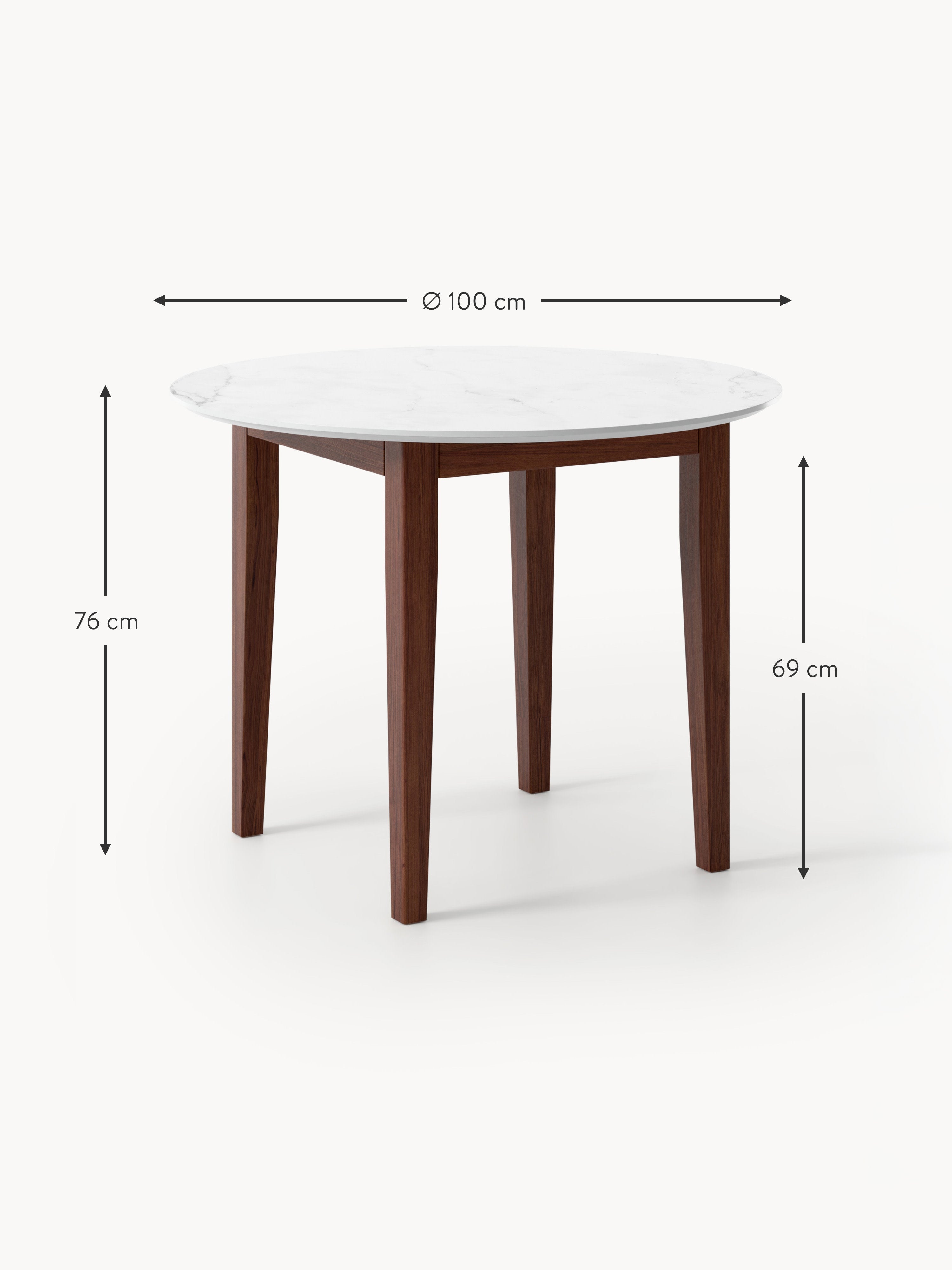 Jackson Round Marble Effect Dining Table, in various sizes