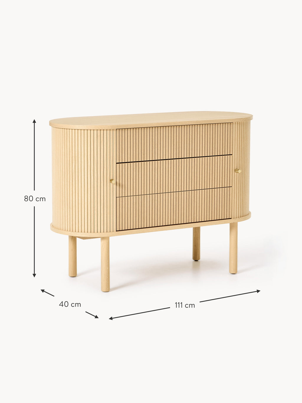 Calary Dresser with Fluted Front